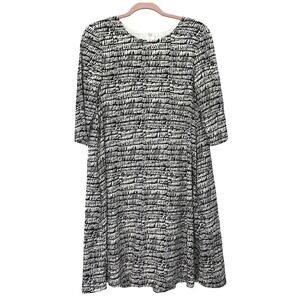 Marimekko AADI Dress Size EU 34 US Small Black Cream Print Cotton Blend
